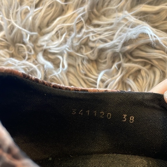 STELLA MCCARTNEY | DESIGNER ICONIC ROSE GOLD PINK SNAKE PRINT WOOD HEELS | 7.5 - Picture 10 of 10